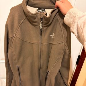 Tan/gray north face jacket